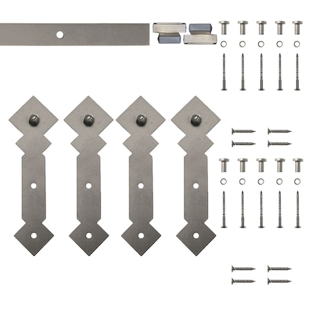 Quiet Glide Soft Close 72" Satin Nickel Diamond Mini Double Barn Door Hardware NT.1310.05.SN-72-2-SC